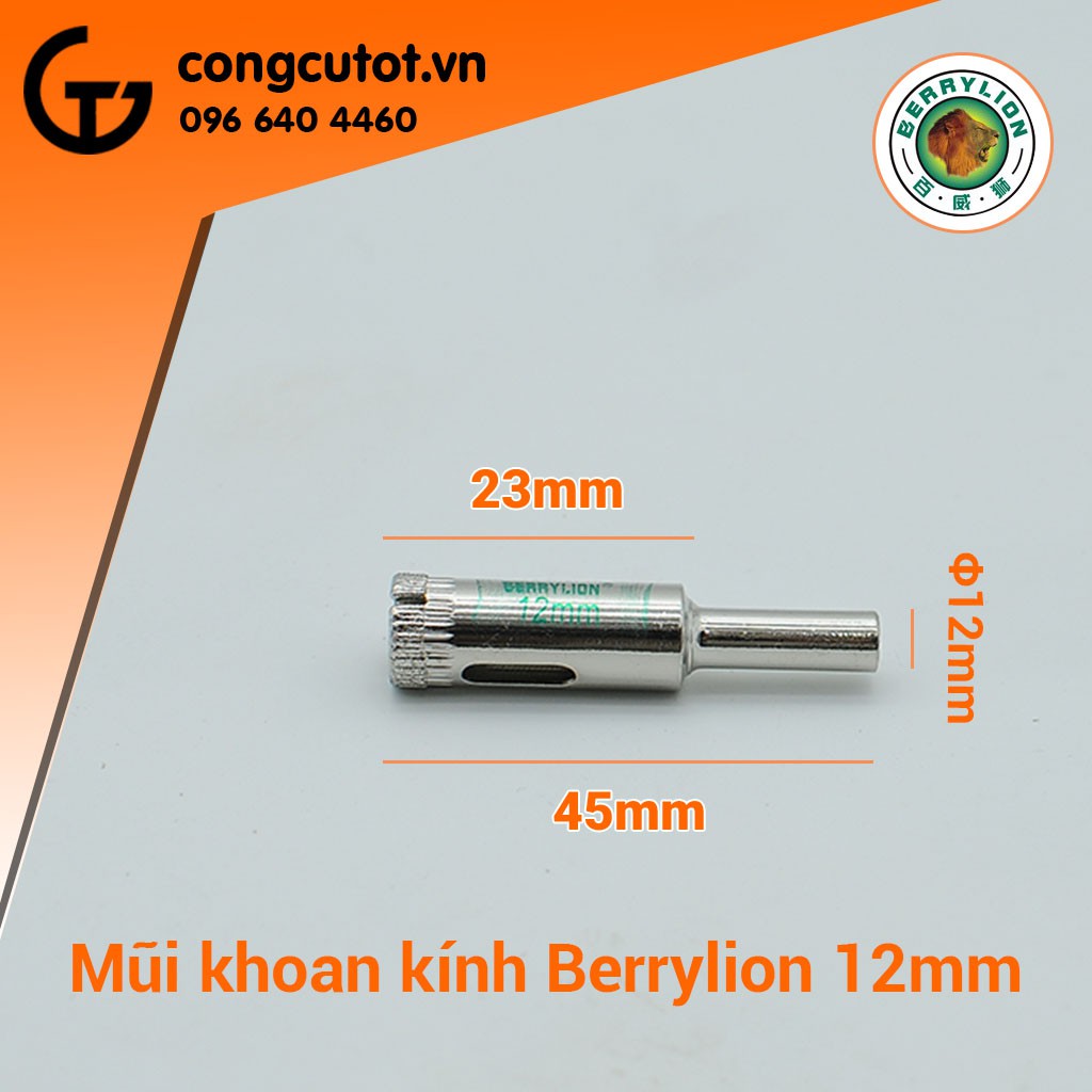 Mũi khoan kính đầu lõi kim cương mạ điện Berrylion