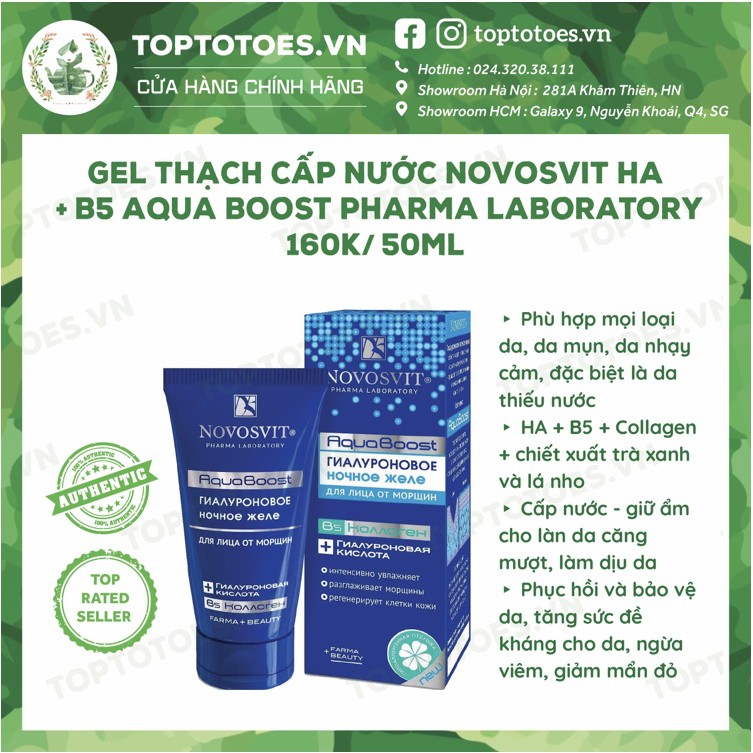 [Mã 2611TIEUDUNG100K giảm 8% đơn 500K] Gel thạch Novosvit HA B5 Aqua Boost cấp nước, làm dịu, nuôi dưỡng da căng mượt | BigBuy360 - bigbuy360.vn