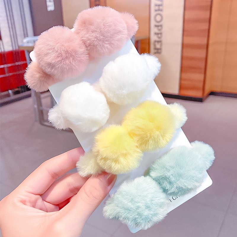 Cột tóc lông cừu tai gấu dễ thương phong cách Hàn Quốc Tatitava