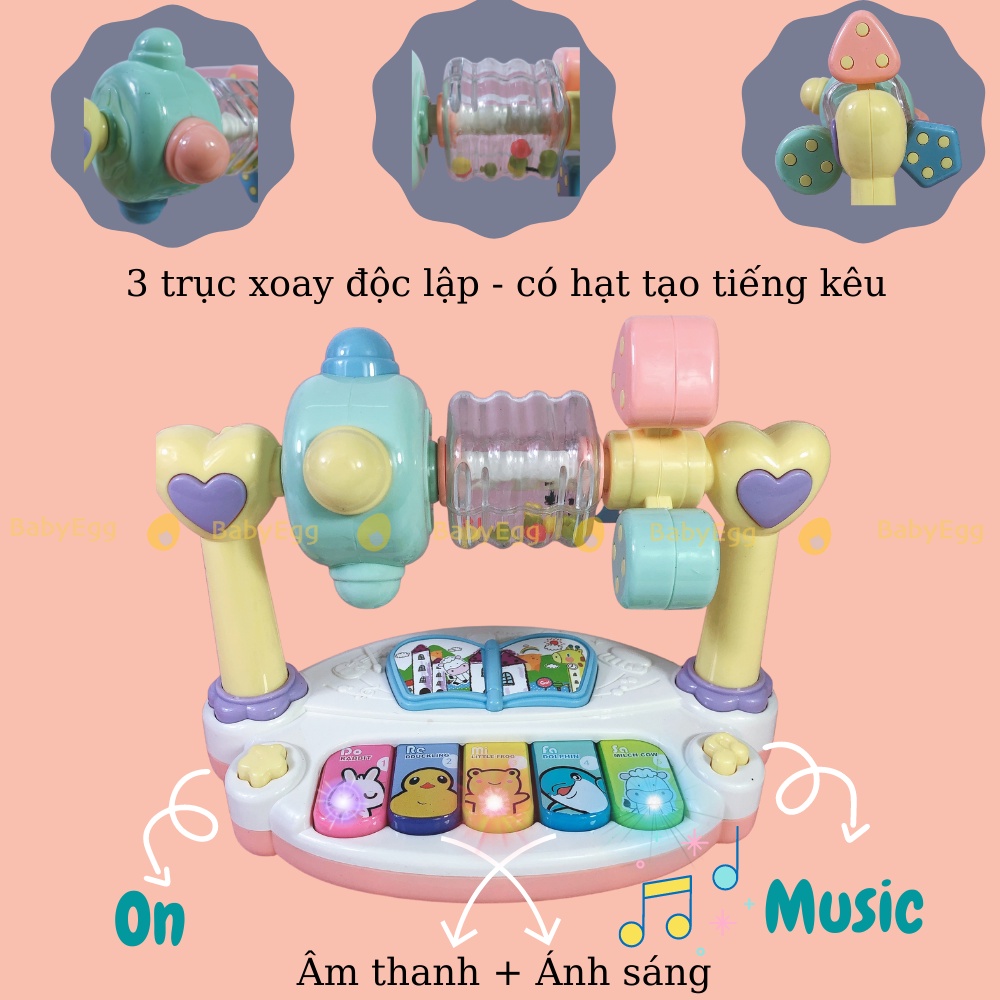 Đàn piano mini trục xoay Đồ chơi giáo dục cho trẻ nhỏ, sơ sinh đa chức năng 6 9 12 18 tháng - 1 - 2 tuổi bé trai bé gái