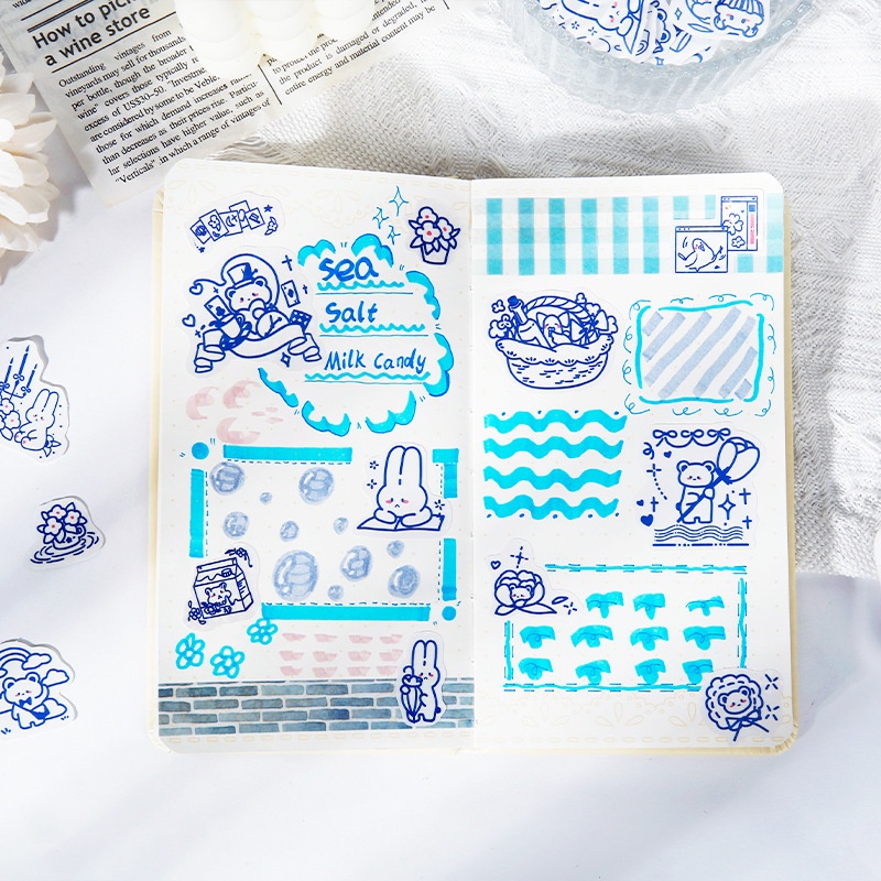 Bộ 30 Miếng Dán Mini Họa Tiết Hoạt Hình Động Vật Dễ Thương Trang Trí Sổ Tay / Nhật Ký DIY 4 Kiểu