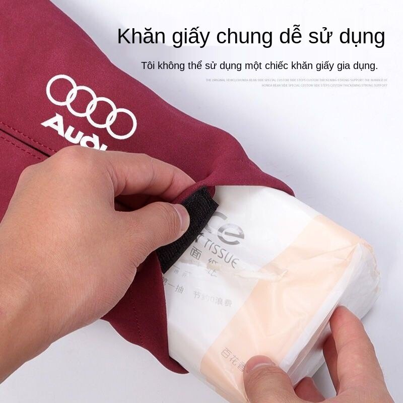 Hộp Đựng Khăn Giấy Nắp Lật Gắn Tấm Che Nắng Xe Hơi Tiện Dụng
