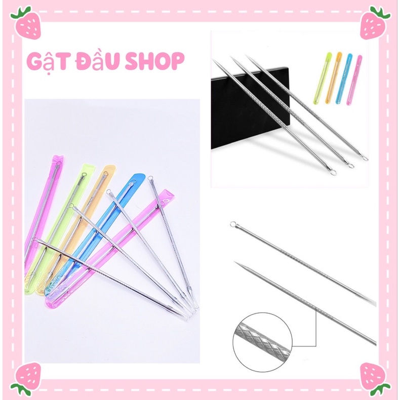 Que Nặn Mụn Bằng Thép Không Gỉ Cực Kì An Toàn Cho Da Cây Nặn Mụn Hai Đầu Đa Năng Giành Cho Gia Đình