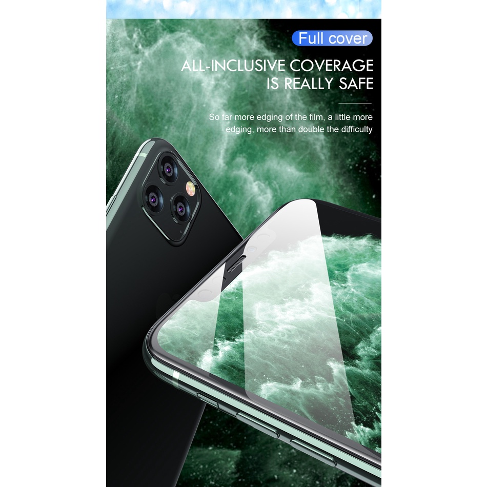 Kính Cường Lực Viền Cong 20D Bảo Vệ Màn Hình Cho Iphone 12 11 Pro XS Max 8 7 Plus SE 2020 Kèm Phụ Kiện
