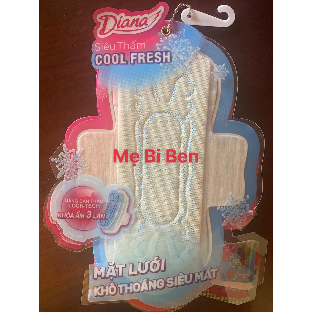 [HÀNG TẶNG KÈM] LỐC 6 GÓI BĂNG VỆ SINH DIANA SIÊU THẤM COOL FRESH CÁNH 8M