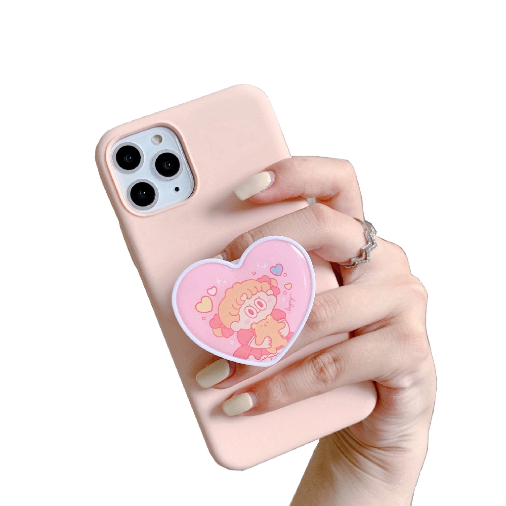 Chống điện thoại Popsocket in bóng đáng yêu mẫu hình trái tim Griptok, Pop