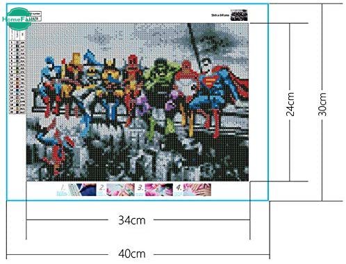 Bộ Tranh Đính Đá 5D Họa Tiết Siêu Anh Hùng Độc Đáo DIY 30X40Cm