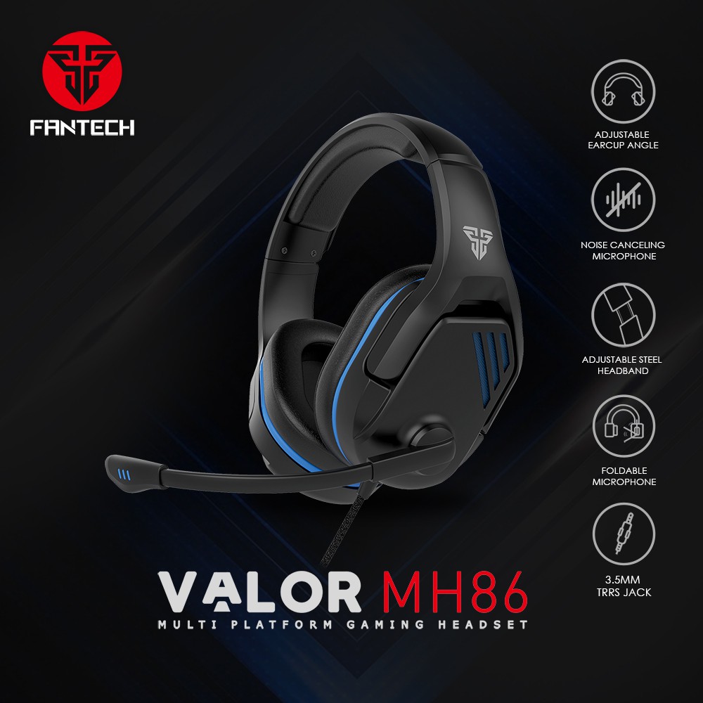 Tai Nghe Gaming Chụp Tai Có Dây Fantech MH86 Chuyên Game Console PS4, PS5... Jack 3.5mm Chuyển Dùng Cho PC Mic Chống ồn