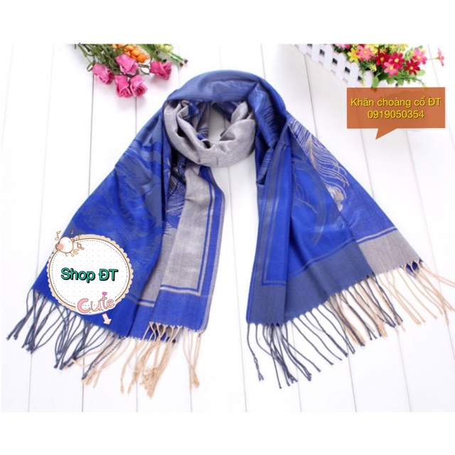 Khăn choàng Pashmina Hoa dừa xanh ( nhiều màu ) cao cấp 