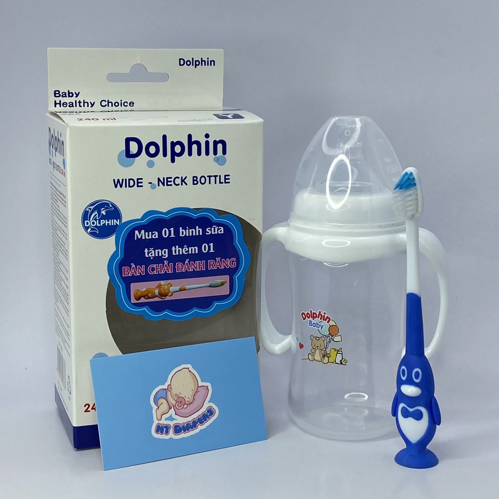 Bình Sữa Dolphin Núm Vú Siêu Mềm Đủ Size Chính Hãng