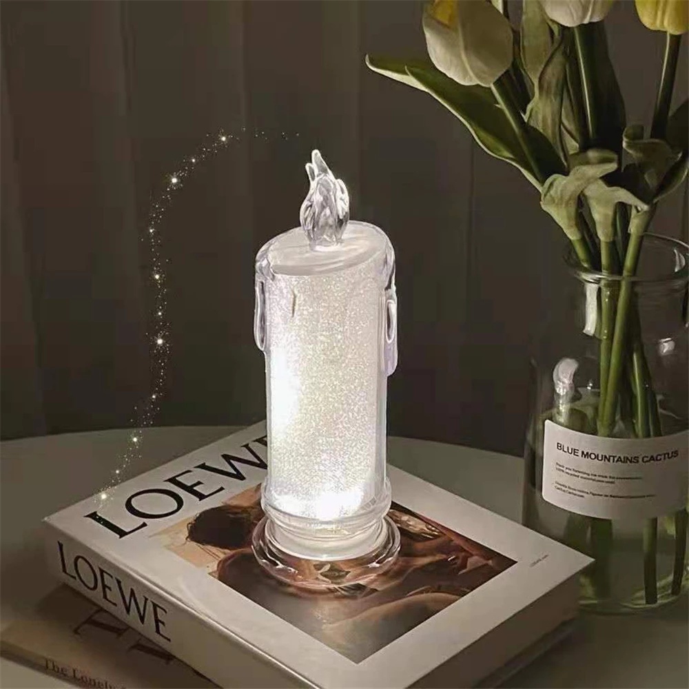 Đèn nến giả LED chiếu sáng hoạt động điện trong suốt tiện lợi