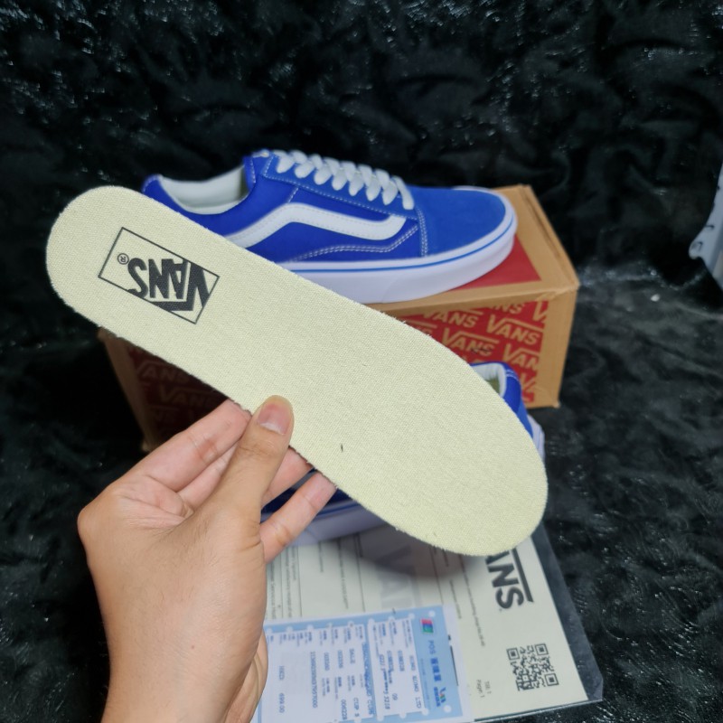 📸Ảnh Thật + Có sẵn📦 Giày Vans Old Skool Xanh Sọc Trắng || Vans Old Skool Blue White