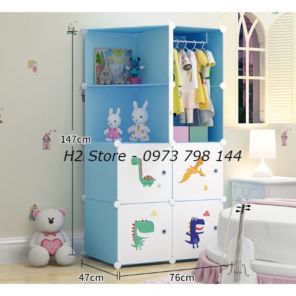 [SIÊU HOT] TỦ NHỰA LẮP GHÉP 8 Ô ( GỒM 2 KỆ GÓC) XANH CỬA TRẮNG KHỦNG LONG ĐỂ ĐỒ CHO BÉ ĐA NĂNG THÔNG MINH sâu 47cm