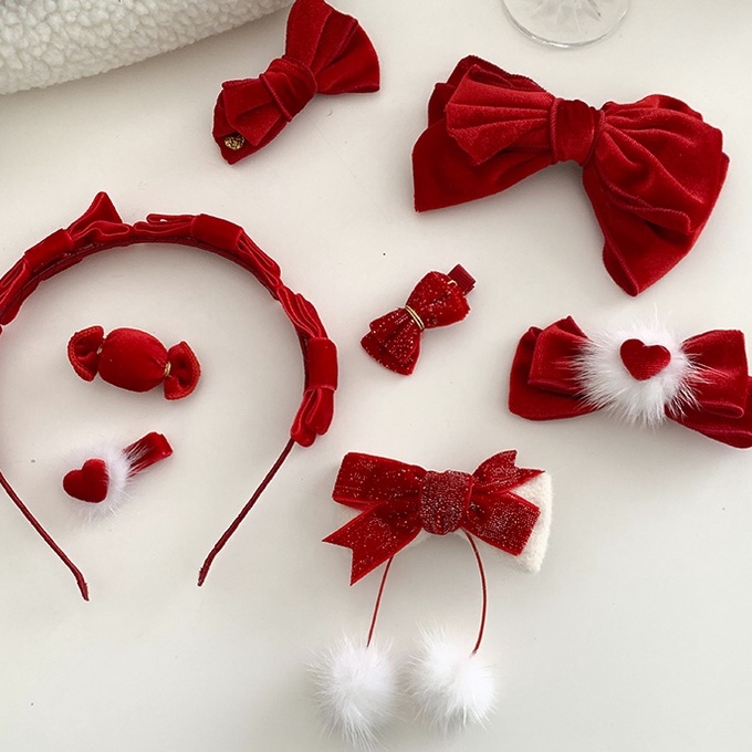 Kẹp Tóc Kẹp Càng Cua Băng Đô Kẹp Tết Vải Nhung LIN Dễ Thương