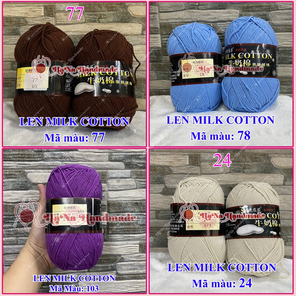 Len Milk Cotton Loại 1 màu 51 - 103 (45k/cuộn/125g)