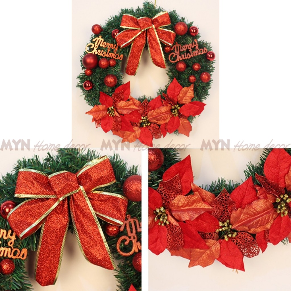 Vòng nguyệt quế treo cửa trang trí mùa giáng sinh, noel (nhiều mẫu) MYN Home