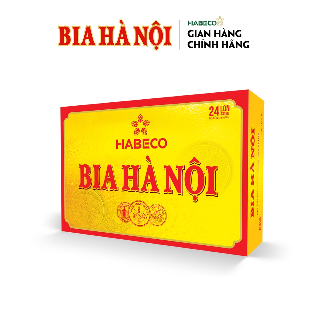 Thùng 24 lon Bia Hà Nội - HABECO (330ml/lon)