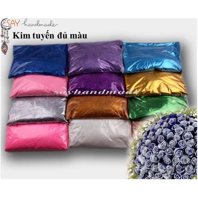 Kim tuyến trang trí, kim tuyến mịn, nhiều màu, dùng trong mô hình, đắp móng tay, tiệc trang trí, handmade