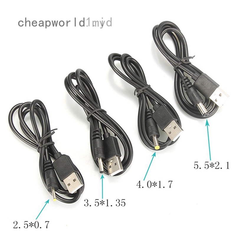 Dây cáp chuyển đổi đầu cắm từ đầu usb sang đầu 2.5*0.7/3.5*1.35/4.0*1.7/5.5*2.1 mm chuyên dụng cao cấp