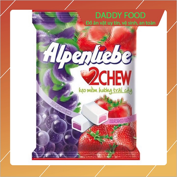 Kẹo alpeliebe loại dẻo mềm hương dâu và nho hòa quyện mùi thơm đậm đà