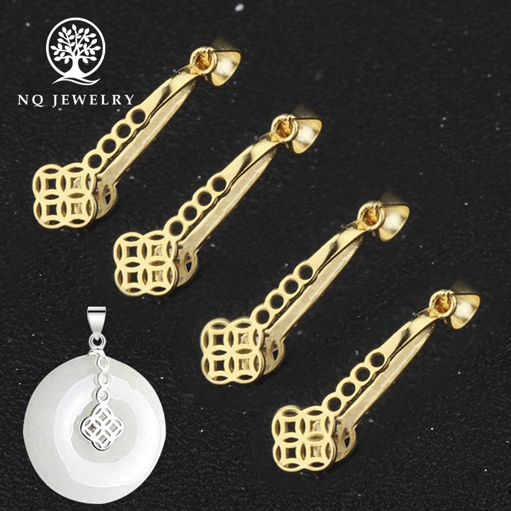 Khoen bạc mạ vàng móc mặt dây chuyền đồng điếu, mặt phật, tỳ hưu, hồ ly - NQ Jewelry