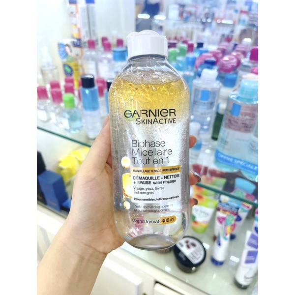 Nước Tẩy Trang Garnier Hồng/ Vàng/ Xanh Micellar Skinactive Cleansing Water 400ml