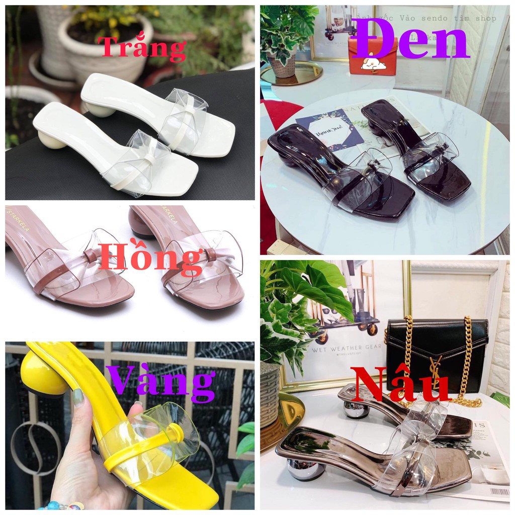 Guốc nơ gót tròn dáng hàn quốc cao 5cm siêu xinh - mã 895