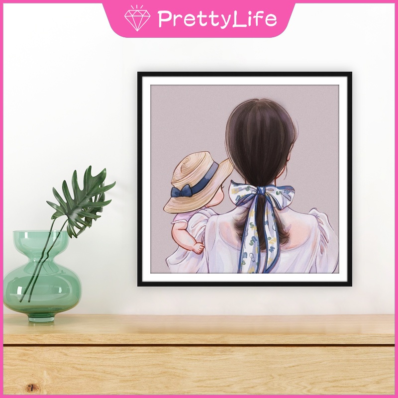 Bộ Tranh Đính Đá 5D Tự Làm 40x40cm/50x50cm Hình Cặp Đôi Trang Trí Nhà Cửa