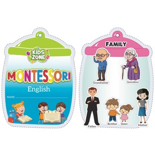 Bộ sách dính dán tiếng anh montessori 12 chủ đề
