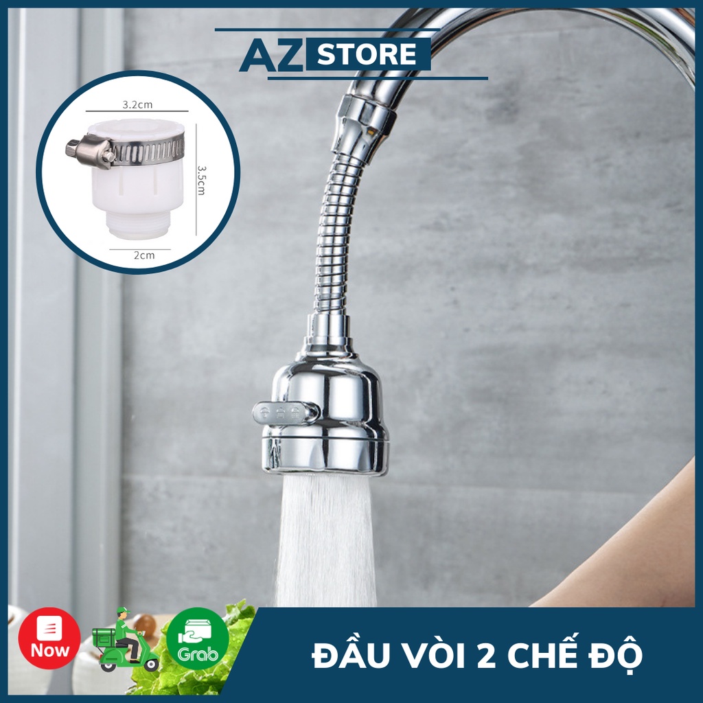 Đầu vòi nối rửa bát tăng áp xoay 360 độ, tặng kèm đầu nối - AZ Store