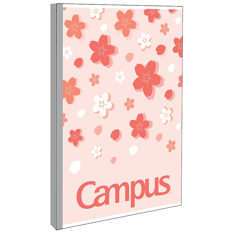 Bộ 10  Vở B5 80 Trang Campus Sakura - Kẻ Ngang Có Chấm - NB-BSKR80 - Mẫu 1 - Hồng/Đỏ - KOKUYO