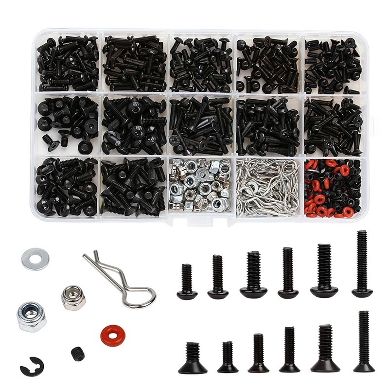Bộ 500 Ốc Vít Cho Xe Điều Khiển Từ Xa HSP SCX10 Traxxas TRX-4 TRX-6 Tamiya CFX MST HPI Kyosho AXIAL D110 D90 1 / 10