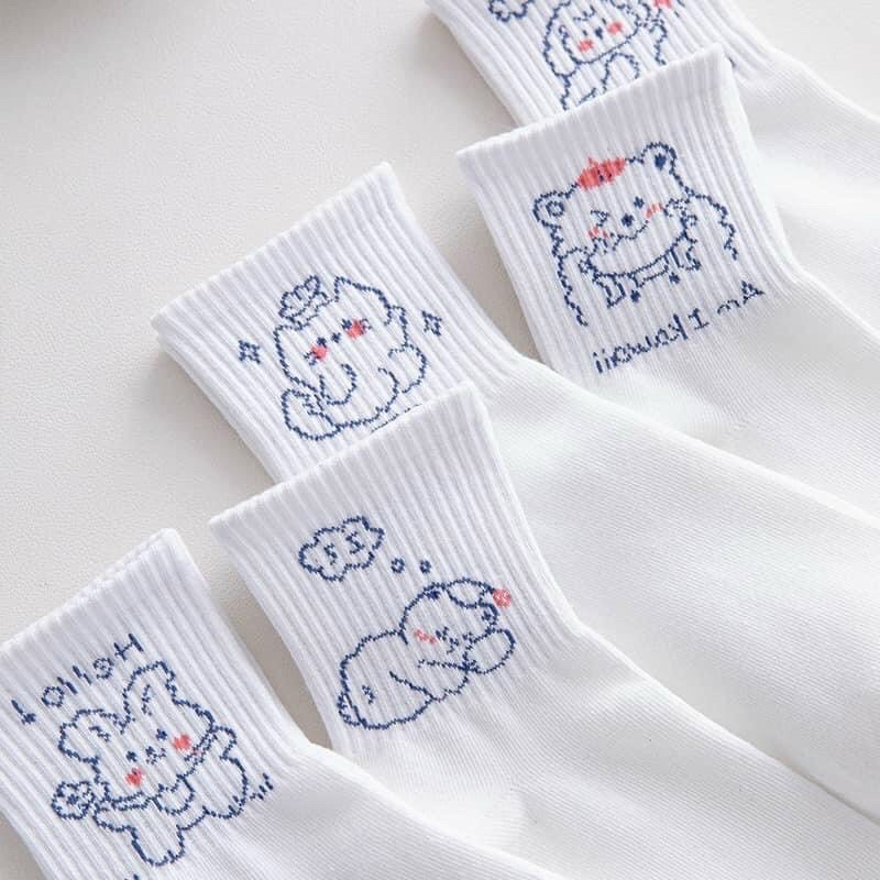 Set Tất Gấu Mèo Cừu Cute- Tất Vớ Cổ Vừa Nữ
