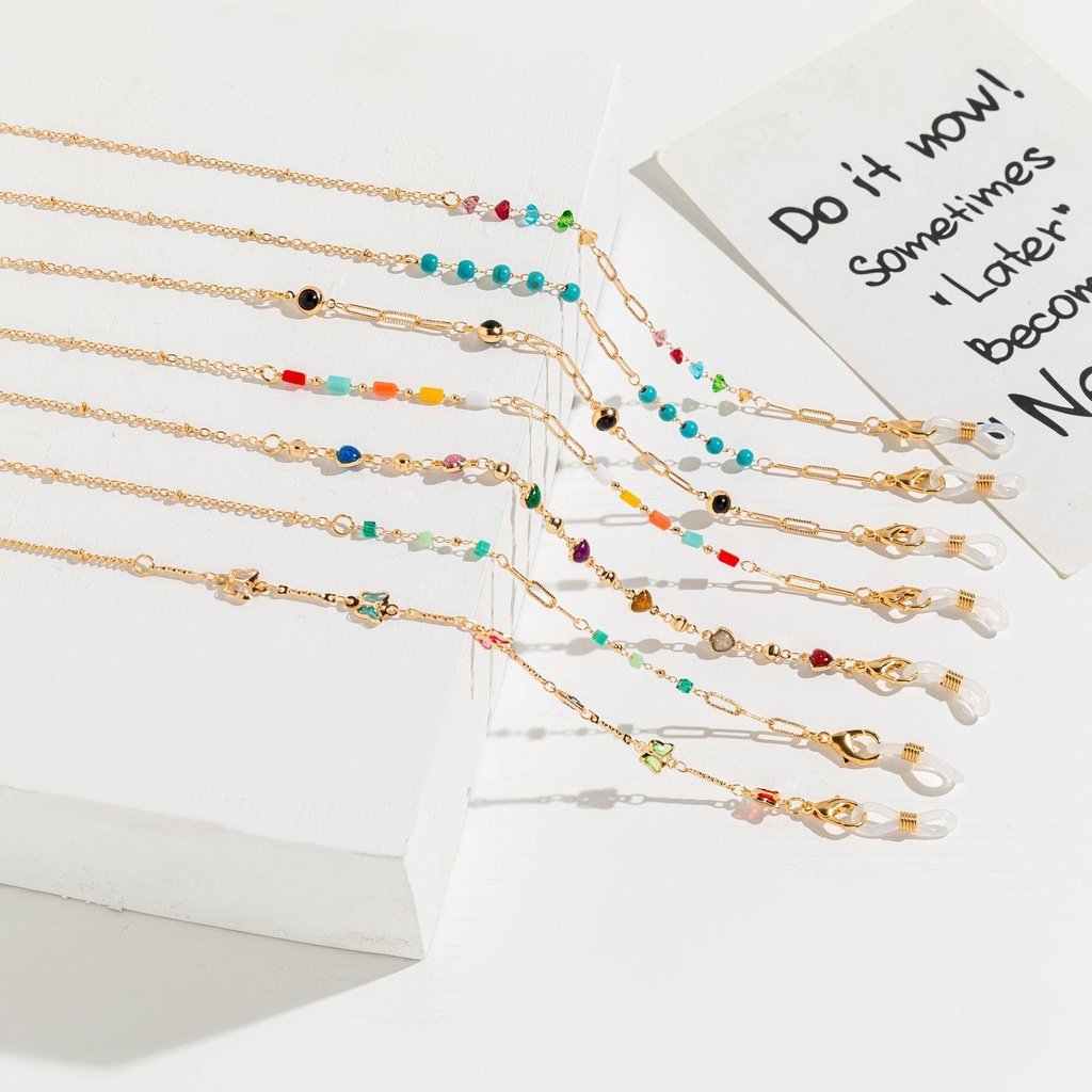 BACK2LIFE Trendy protectionLanyard protectionChain Eyewear Accessories Glasses Chain Anti-lost Reading Glasses Chains protectionCord Holders Hold Straps Reading Eyeglass|Beads Sunglasses Lanyard