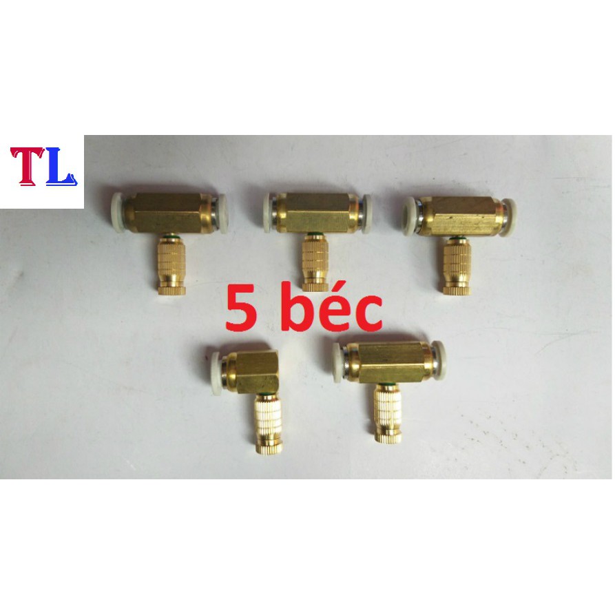 bộ máy bơm phun sương 5 béc - (combo bộ bơm 24v-5 béc)