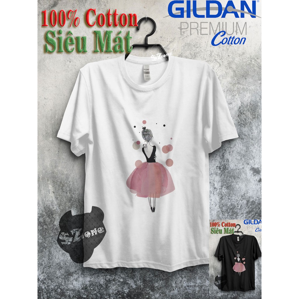 Áo Phông Nữ Cotton 100% In Hình 3D Cao Cấp Phong Cách - Áo Thun Gildan Nam Nữ Unisex Ngắn Tay Chất Mát Mùa Hè Szone PF46