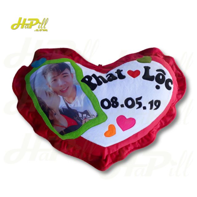 Gối tim handmade in hình làm theo yêu cầu. Hàng cao cấp | BigBuy360 - bigbuy360.vn