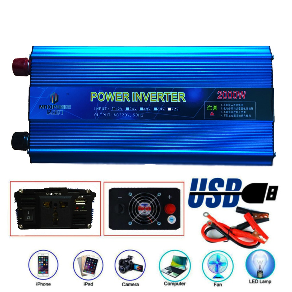 MÁY KÍCH ĐIỆN 12V - 2000W MAXI POWER