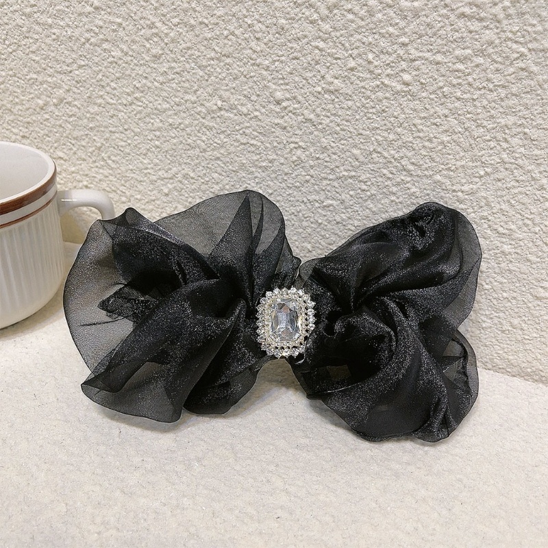 Kẹp Tóc Hình Nơ Lớn Bằng Vải Organza Cho Nữ