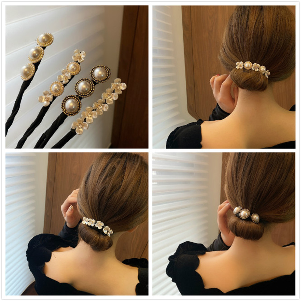 Kẹp tóc hình bông hoa/ đính ngọc trai nhân tạo thời trang cho nữ