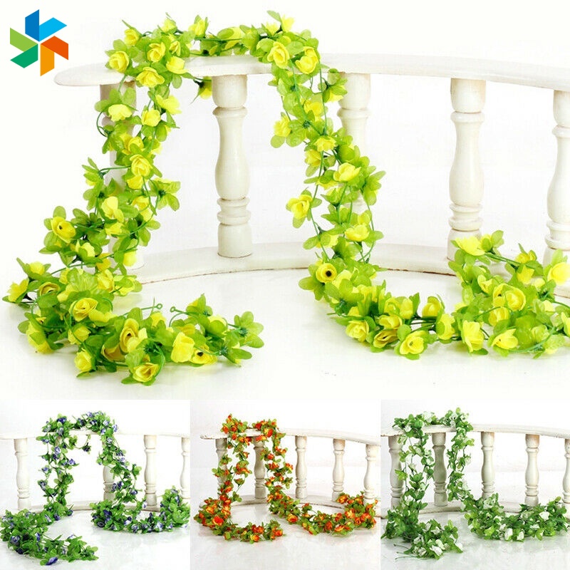 Dây Leo Hoa Hồng Giả Bằng Lụa Dùng Trang Trí Jp6--2.3M