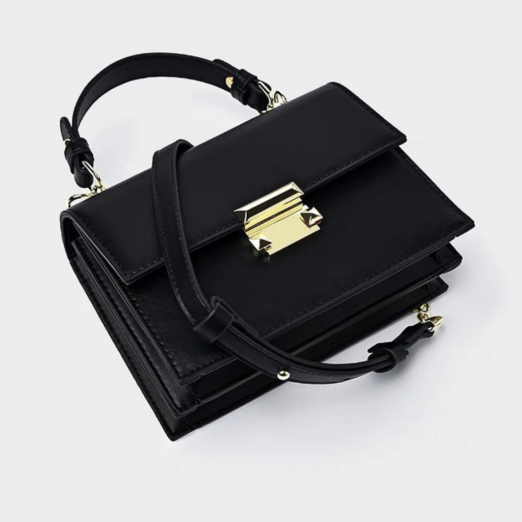 Túi xách, túi xách nữ công sở da mịn khoá gài size 20 - TXN026