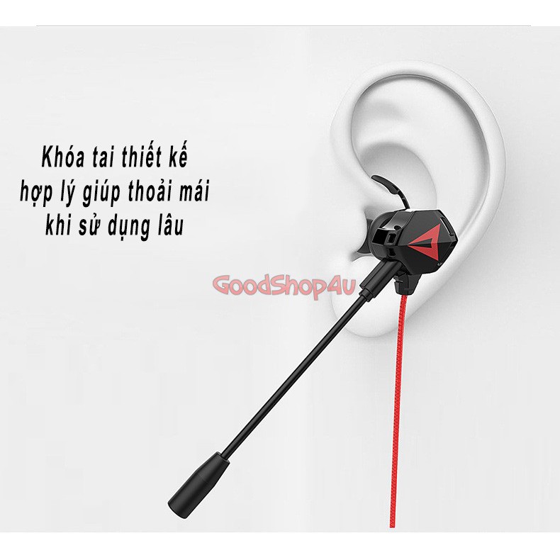 [Giảm Giá] Tai nghe chơi game pupg nhét tai có micro gắn rời, Chuyên game có mic Pro game thủ