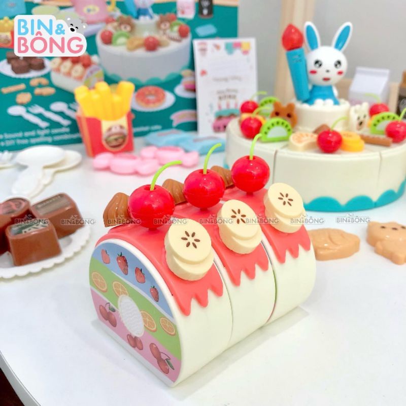 Bộ Đồ Chơi Cắt Bánh Sinh Nhật Loại Lớn 85 Chi Tiết Kèm Nhạc Và Đèn Đáng Yêu Cho Bé - BỐ KHỦNG LONG