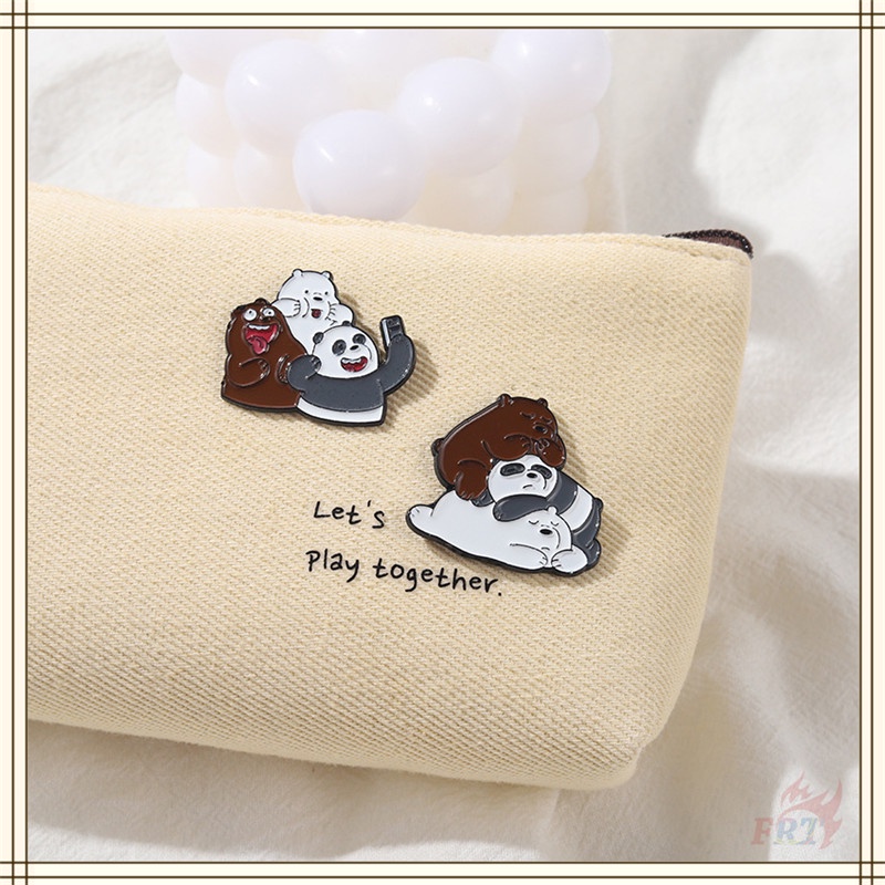 ★ Ghim Cài Áo Hình we bare bears - ice bear / grizzly / panda ★ 1 Huy Hiệu Gài Áo Hình Nhân Vật Hoạt Hình doodle