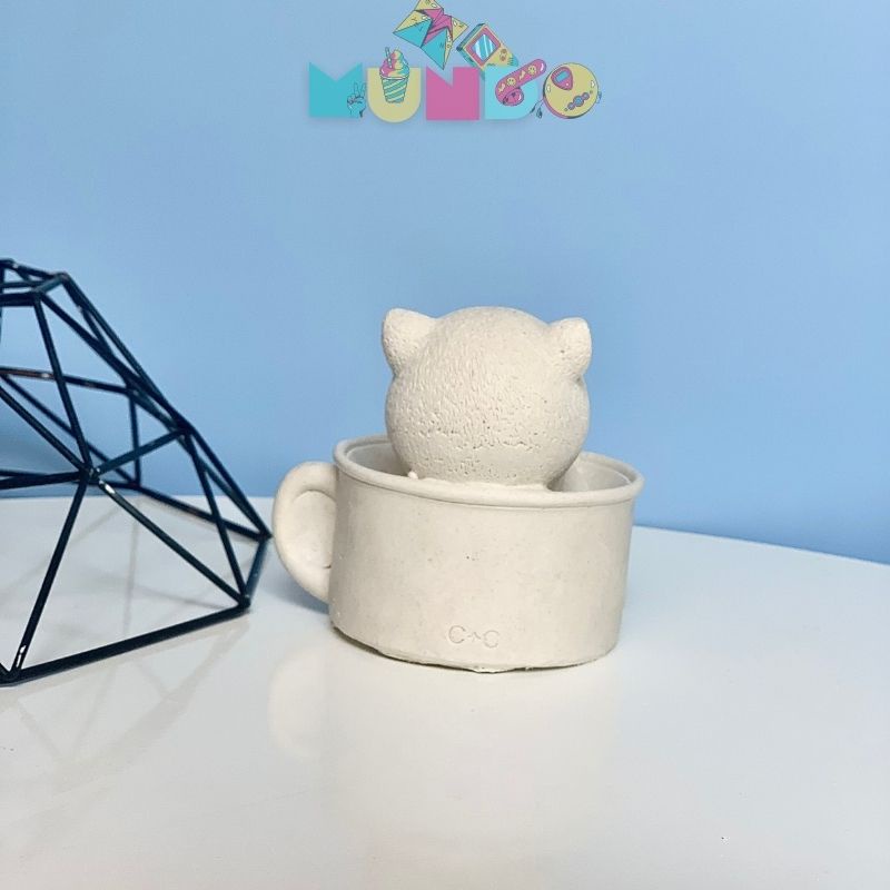 Tượng tô màu cao cấp  chọn mẫu SIZE L CÀ PHÊ MÈO, tượng thạch cao MUNDO