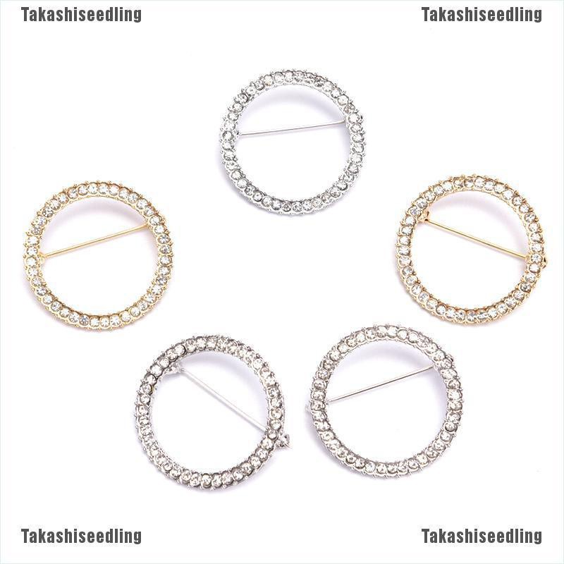 Ghim Cài Áo Hình Tròn Đính Đá Thiết Kế Đơn Giản Thời Trang Cao Cấp