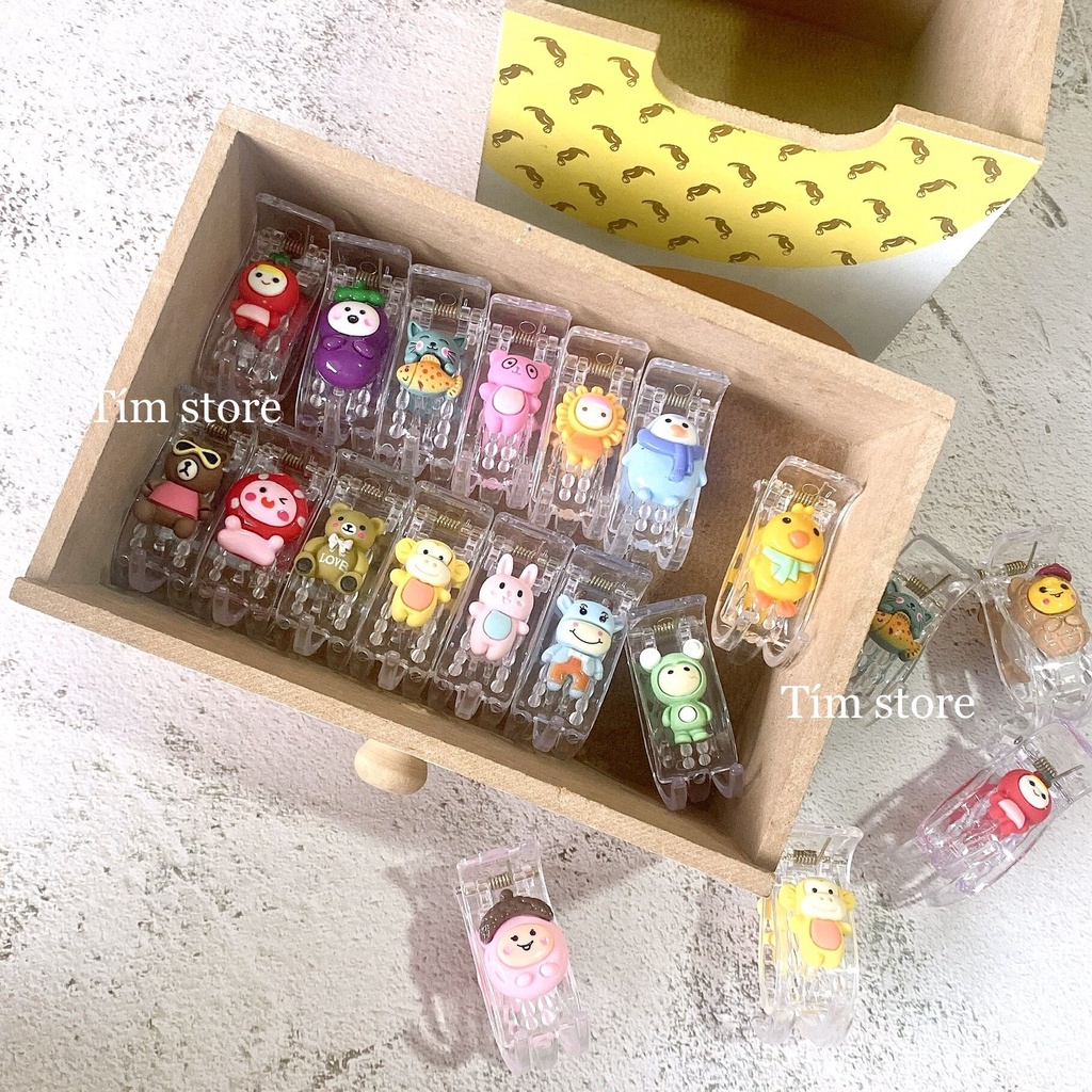 GIÁ SỈ! SET 12 KẸP CÀNG CUA 3R CUTE NHỰA TRONG SIÊU XINH, GIÁ RẺ