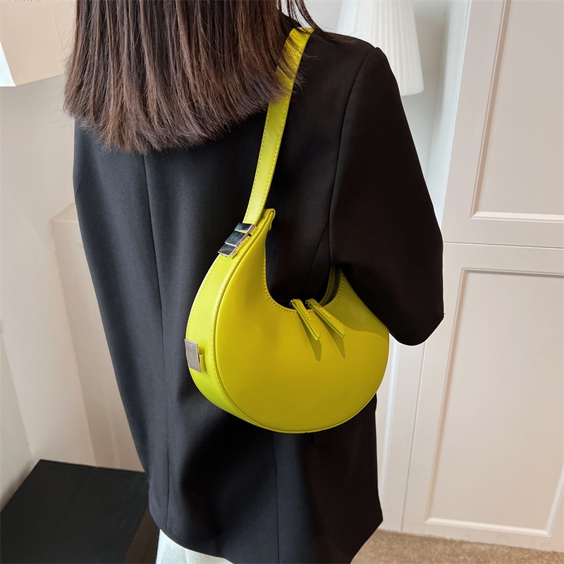 Túi đeo chéo JASMIN NOIR da PU hình bán nguyệt đơn giản thời trang cho nữ