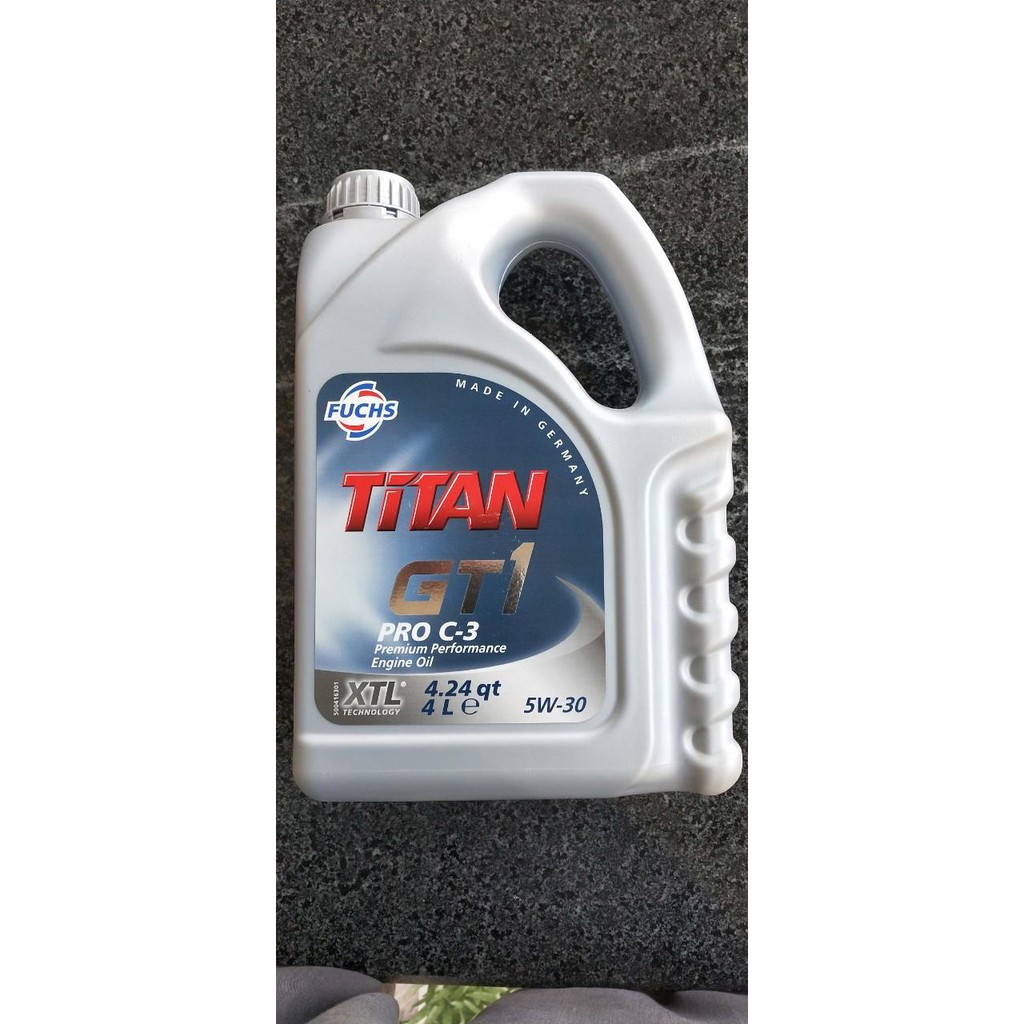 Nhớt oto Fuchs TITAN GT1 PRO C-3 5W30 (Can 4L) cho xe động cơ sử dụng xăng - Chính hãng - Nhập khẩu từ Đức